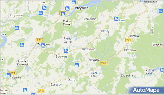 mapa Kierzkowo gmina Przywidz, Kierzkowo gmina Przywidz na mapie Targeo