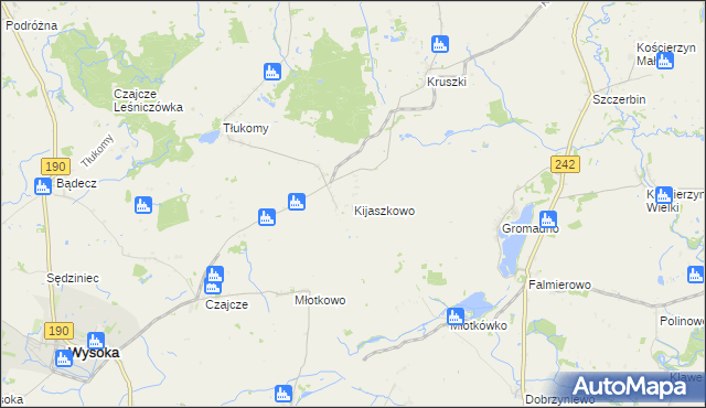 mapa Kijaszkowo gmina Wysoka, Kijaszkowo gmina Wysoka na mapie Targeo