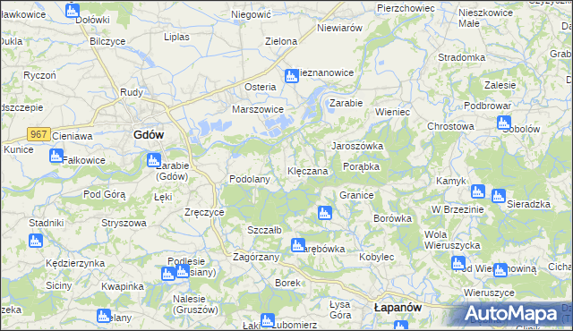 mapa Klęczana, Klęczana na mapie Targeo