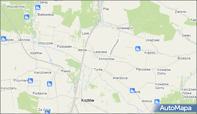 mapa Klimontów gmina Sędziszów, Klimontów gmina Sędziszów na mapie Targeo