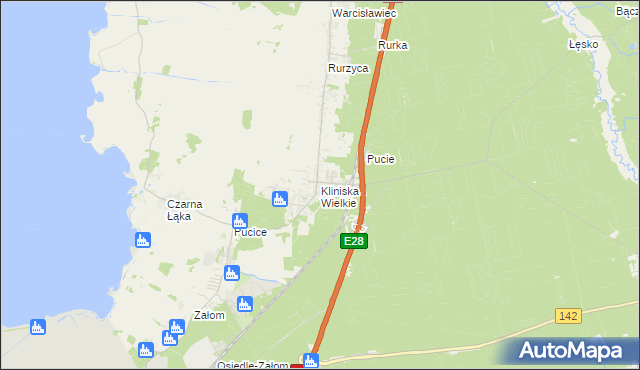 mapa Kliniska Wielkie, Kliniska Wielkie na mapie Targeo
