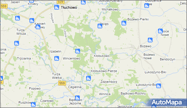 mapa Kłobukowo, Kłobukowo na mapie Targeo