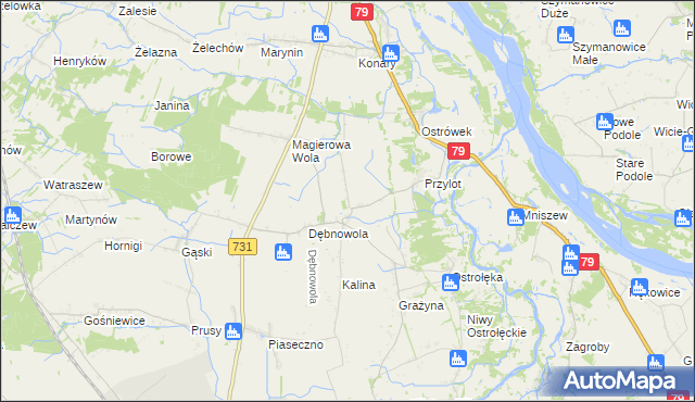 mapa Klonowa Wola, Klonowa Wola na mapie Targeo