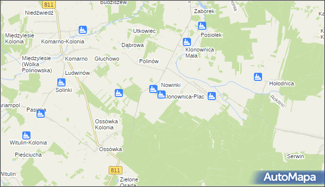 mapa Klonownica-Plac, Klonownica-Plac na mapie Targeo