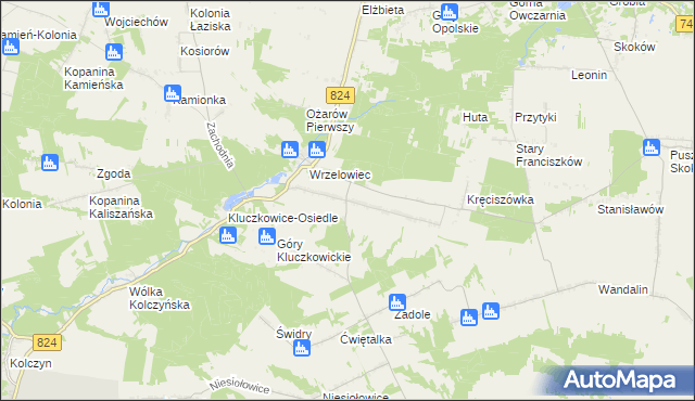mapa Kluczkowice, Kluczkowice na mapie Targeo