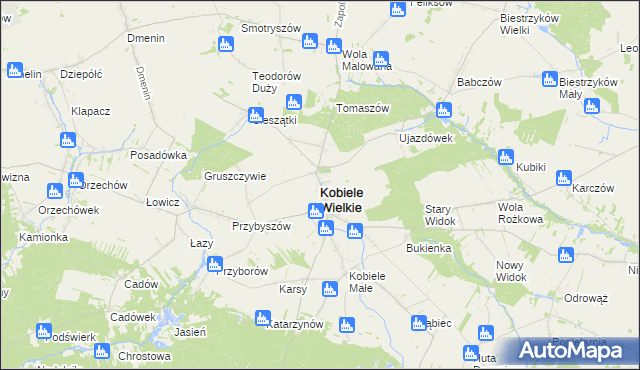 mapa Kobiele Wielkie, Kobiele Wielkie na mapie Targeo