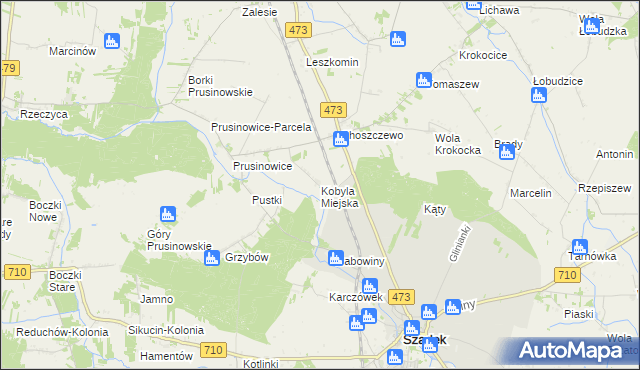 mapa Kobyla Miejska, Kobyla Miejska na mapie Targeo