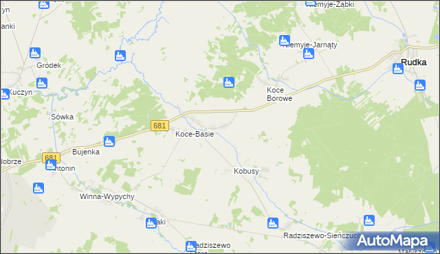 mapa Koce-Schaby, Koce-Schaby na mapie Targeo