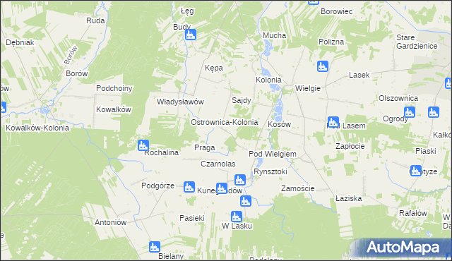 mapa Kochanów gmina Ciepielów, Kochanów gmina Ciepielów na mapie Targeo