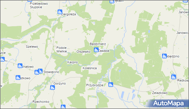 mapa Kokoszki gmina Główczyce, Kokoszki gmina Główczyce na mapie Targeo