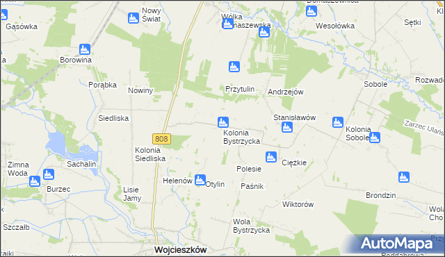 mapa Kolonia Bystrzycka, Kolonia Bystrzycka na mapie Targeo