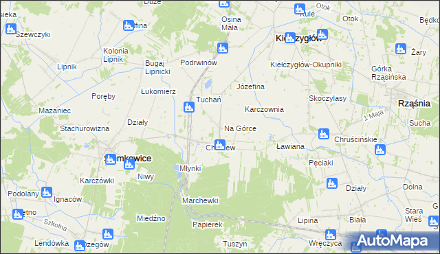 mapa Kolonia Chorzew, Kolonia Chorzew na mapie Targeo