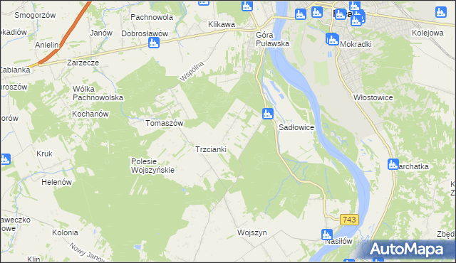 mapa Kolonia Góra Puławska, Kolonia Góra Puławska na mapie Targeo