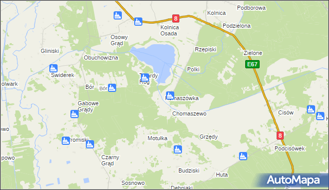 mapa Komaszówka gmina Augustów, Komaszówka gmina Augustów na mapie Targeo