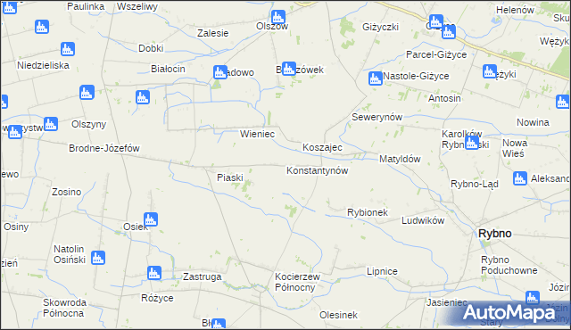 mapa Konstantynów gmina Kocierzew Południowy, Konstantynów gmina Kocierzew Południowy na mapie Targeo