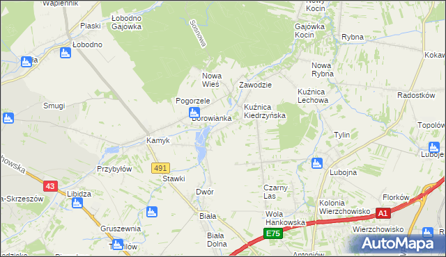 mapa Kopiec gmina Kłobuck, Kopiec gmina Kłobuck na mapie Targeo