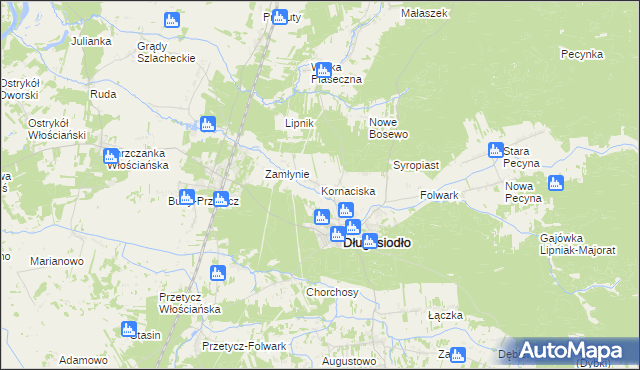 mapa Kornaciska, Kornaciska na mapie Targeo