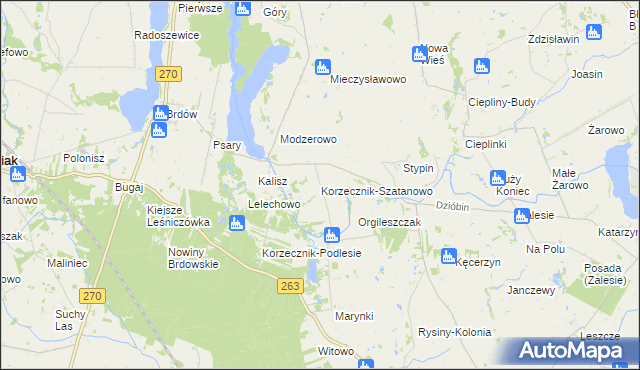 mapa Korzecznik-Szatanowo, Korzecznik-Szatanowo na mapie Targeo
