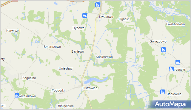 mapa Kosierzewo, Kosierzewo na mapie Targeo