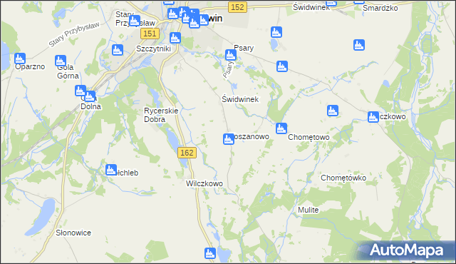 mapa Koszanowo gmina Brzeżno, Koszanowo gmina Brzeżno na mapie Targeo