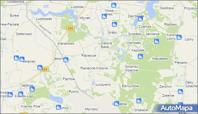 mapa Koszary gmina Sompolno, Koszary gmina Sompolno na mapie Targeo