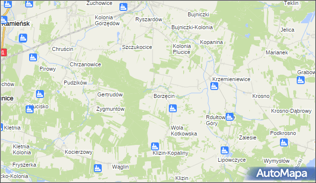 mapa Kotków gmina Gorzkowice, Kotków gmina Gorzkowice na mapie Targeo