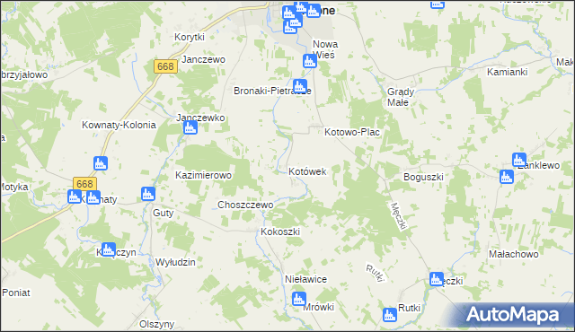 mapa Kotówek, Kotówek na mapie Targeo