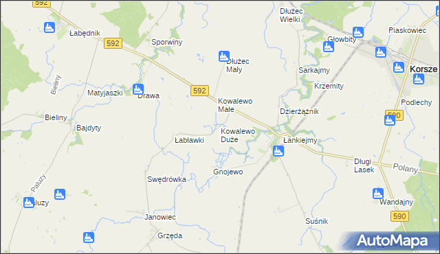 mapa Kowalewo Duże, Kowalewo Duże na mapie Targeo