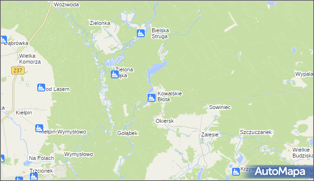 mapa Kowalskie Błota, Kowalskie Błota na mapie Targeo