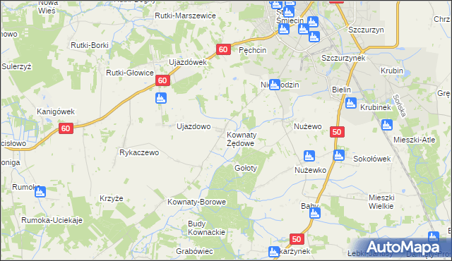mapa Kownaty Żędowe, Kownaty Żędowe na mapie Targeo