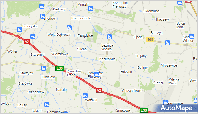 mapa Kozikówka, Kozikówka na mapie Targeo