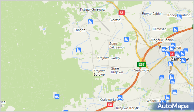 mapa Krajewo-Ćwikły, Krajewo-Ćwikły na mapie Targeo