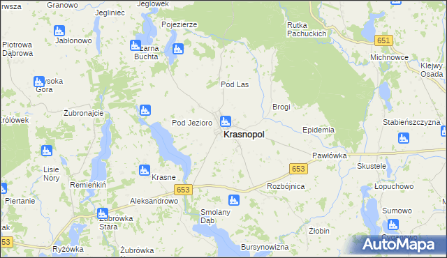 mapa Krasnopol, Krasnopol na mapie Targeo