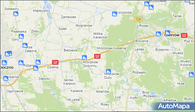 mapa Kraszków gmina Opoczno, Kraszków gmina Opoczno na mapie Targeo