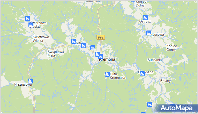 mapa Krempna, Krempna na mapie Targeo