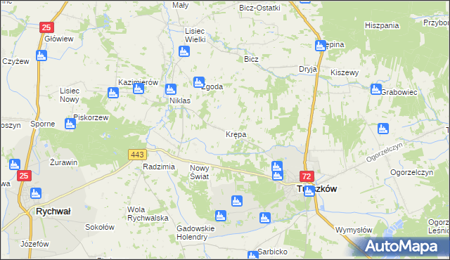 mapa Krępa gmina Tuliszków, Krępa gmina Tuliszków na mapie Targeo