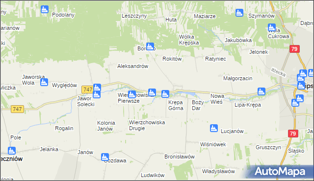 mapa Krępa Kościelna, Krępa Kościelna na mapie Targeo