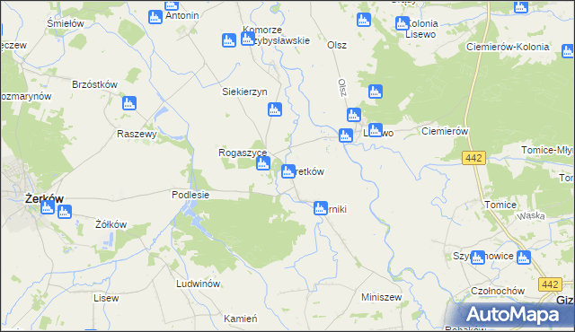 mapa Kretków, Kretków na mapie Targeo