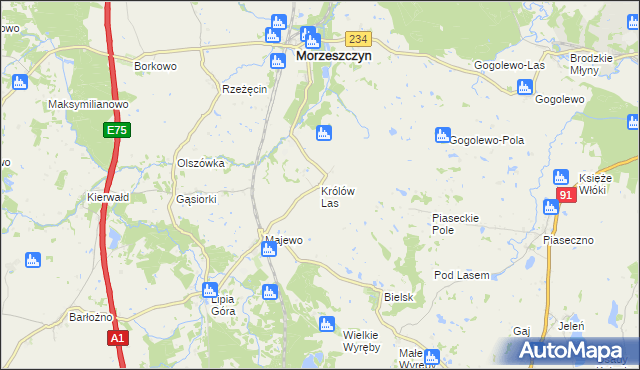 mapa Królów Las, Królów Las na mapie Targeo