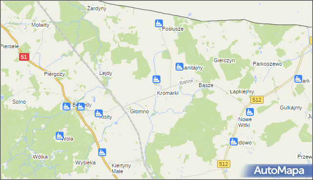 mapa Kromarki, Kromarki na mapie Targeo