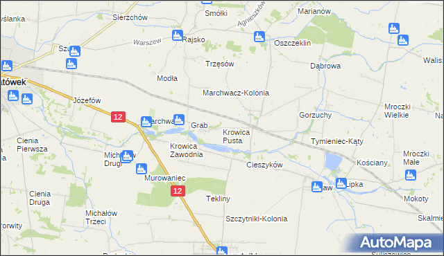 mapa Krowica Pusta, Krowica Pusta na mapie Targeo