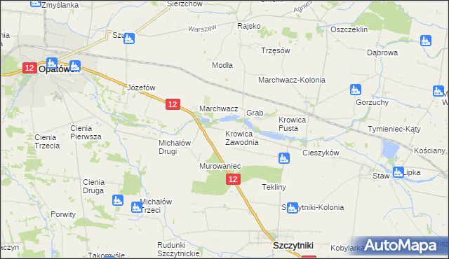 mapa Krowica Zawodnia, Krowica Zawodnia na mapie Targeo