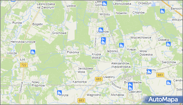 mapa Krupia Wólka, Krupia Wólka na mapie Targeo