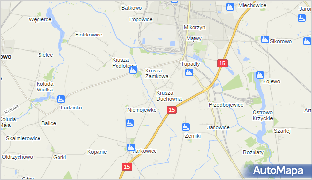 mapa Krusza Duchowna, Krusza Duchowna na mapie Targeo