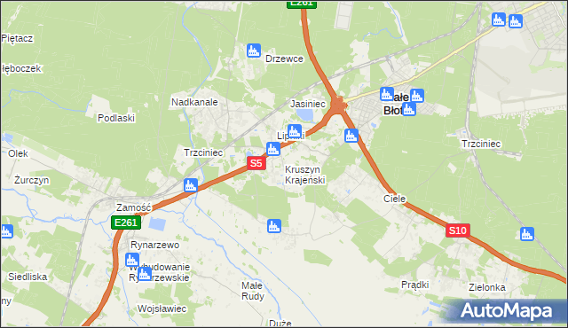 mapa Kruszyn Krajeński, Kruszyn Krajeński na mapie Targeo
