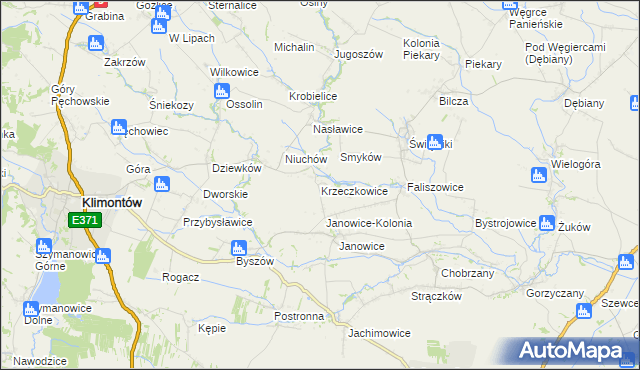 mapa Krzeczkowice, Krzeczkowice na mapie Targeo