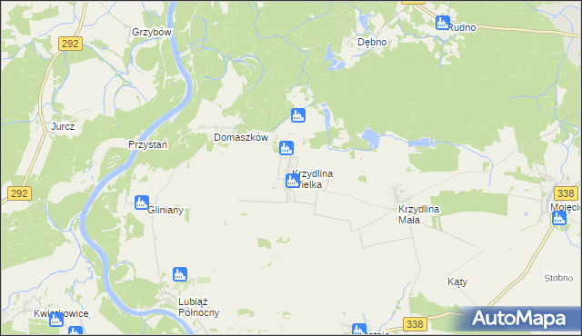 mapa Krzydlina Wielka, Krzydlina Wielka na mapie Targeo