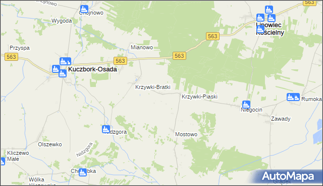 mapa Krzywki-Bośki, Krzywki-Bośki na mapie Targeo