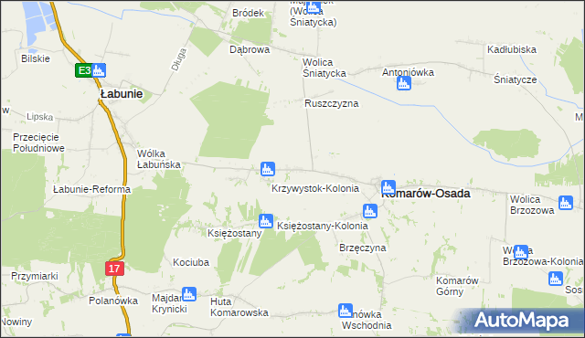 mapa Krzywystok, Krzywystok na mapie Targeo