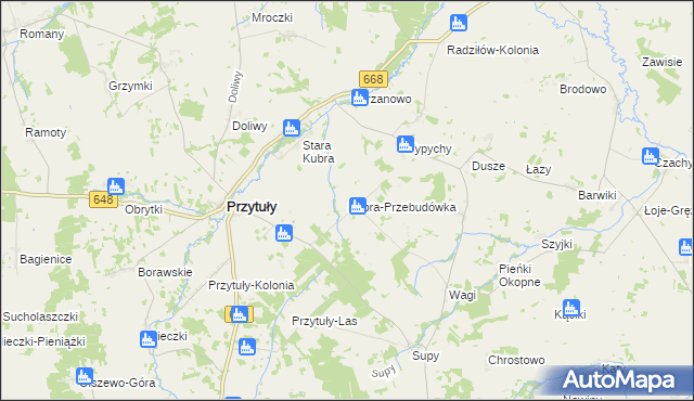 mapa Kubra-Przebudówka, Kubra-Przebudówka na mapie Targeo